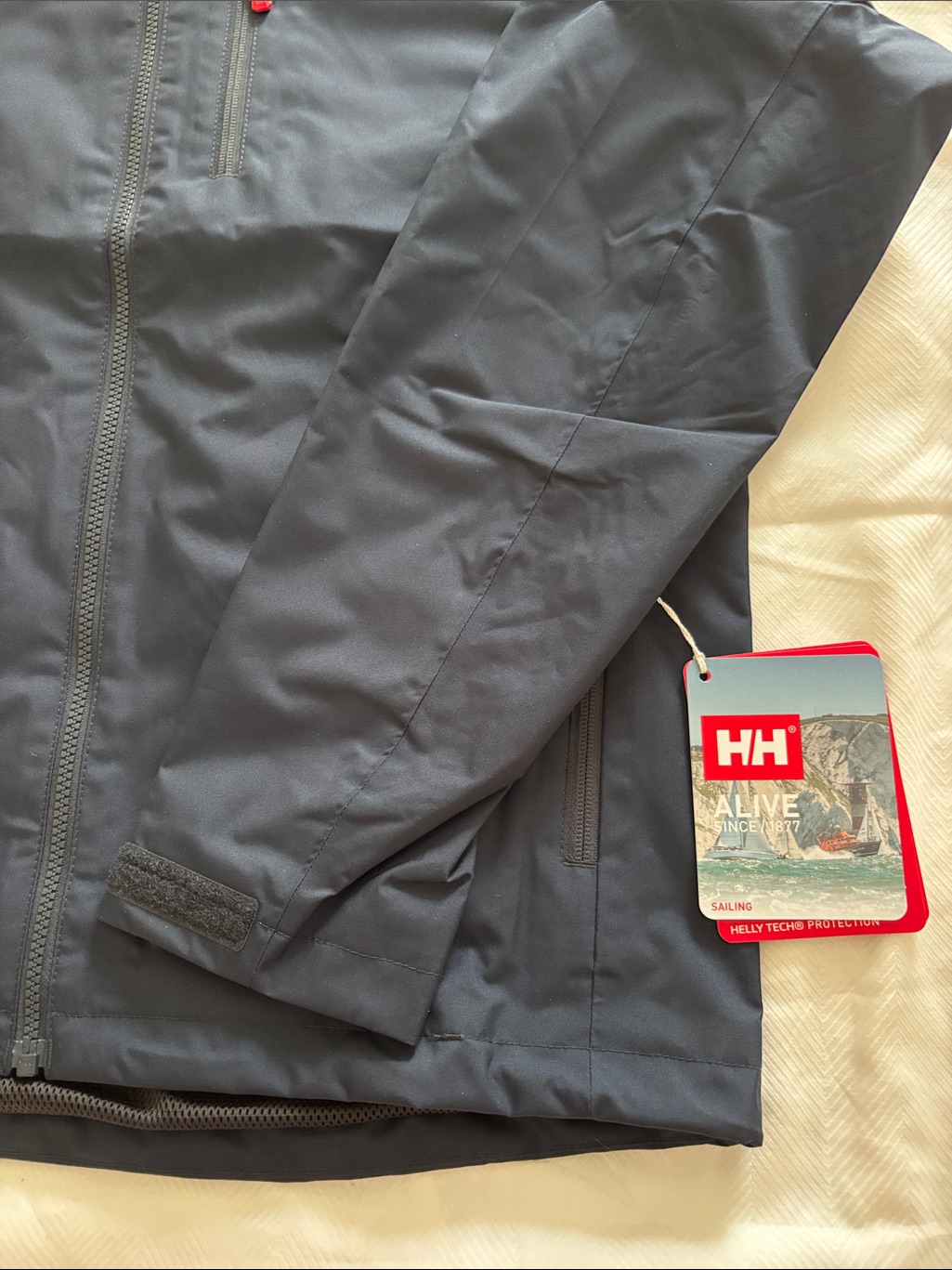 New Helly Hansen Crew Hooded Jacket Navy Sz Medium — image 5 of 8